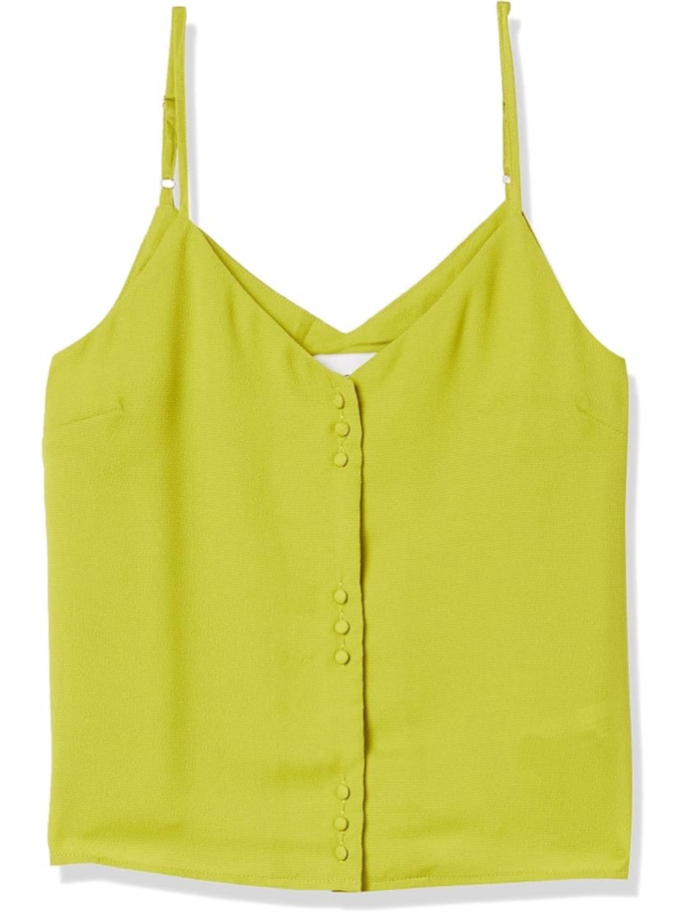 Women's J.O.A Button-Front Camisole Top Lime Green Size M NWT